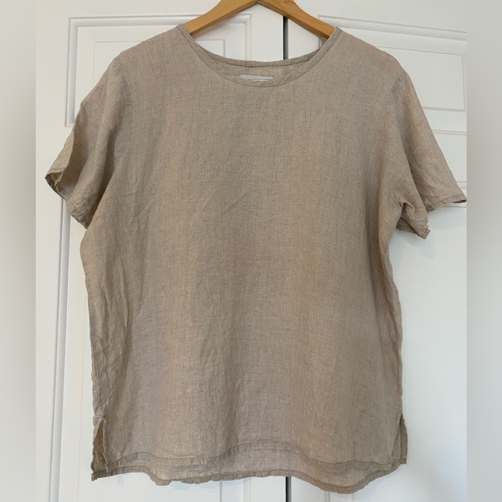 FLAX Tee 100% Linen | Neutral Cream/Beige